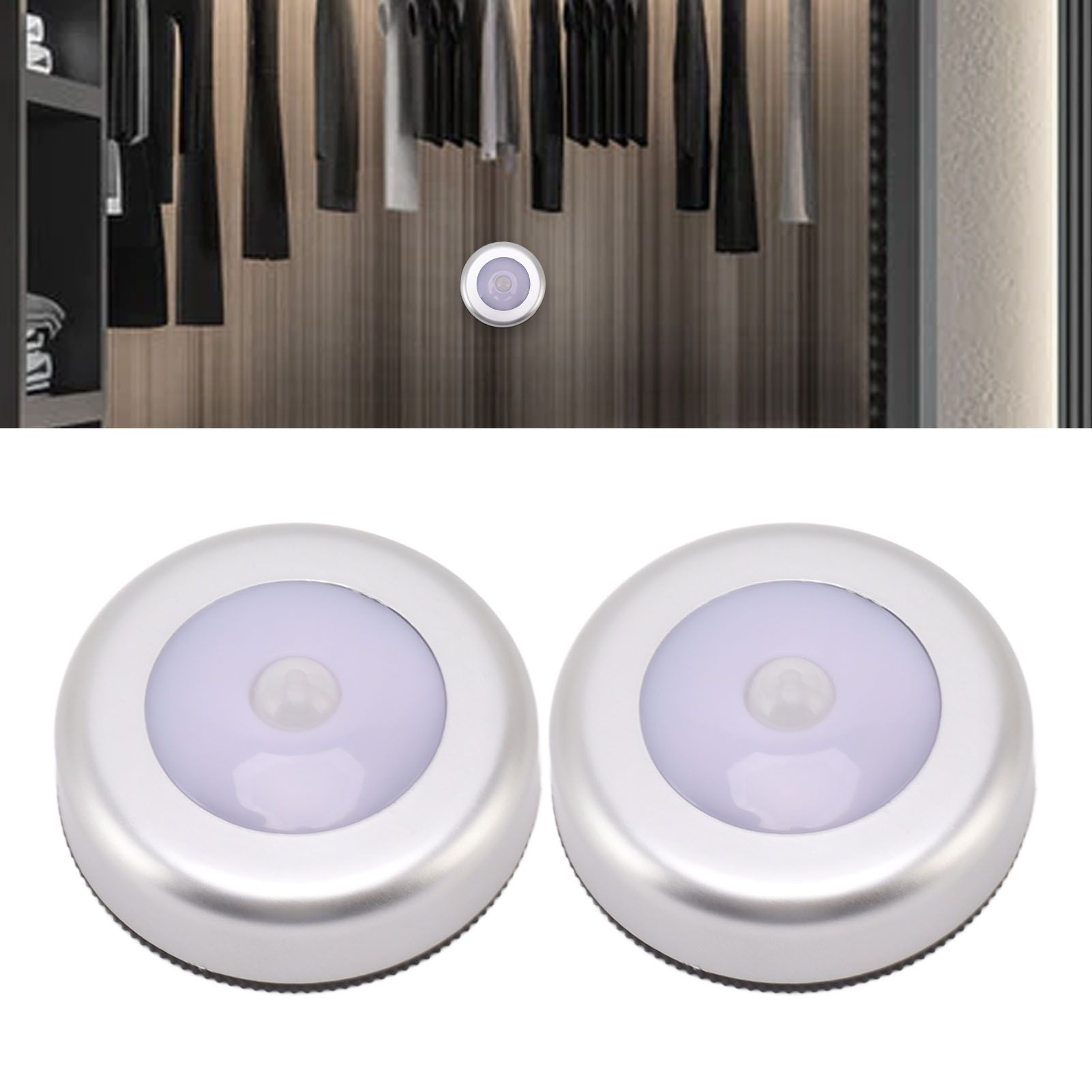Motion Sensor Night Light Eye Protection Round Small LED Induction Lamp for view 11