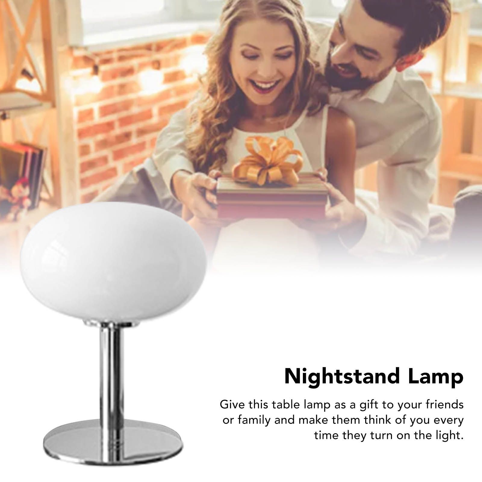 Bedside Table Lamp Iron Base Cute Shape Simple Modern Elegant Nightstand Lamp view 12
