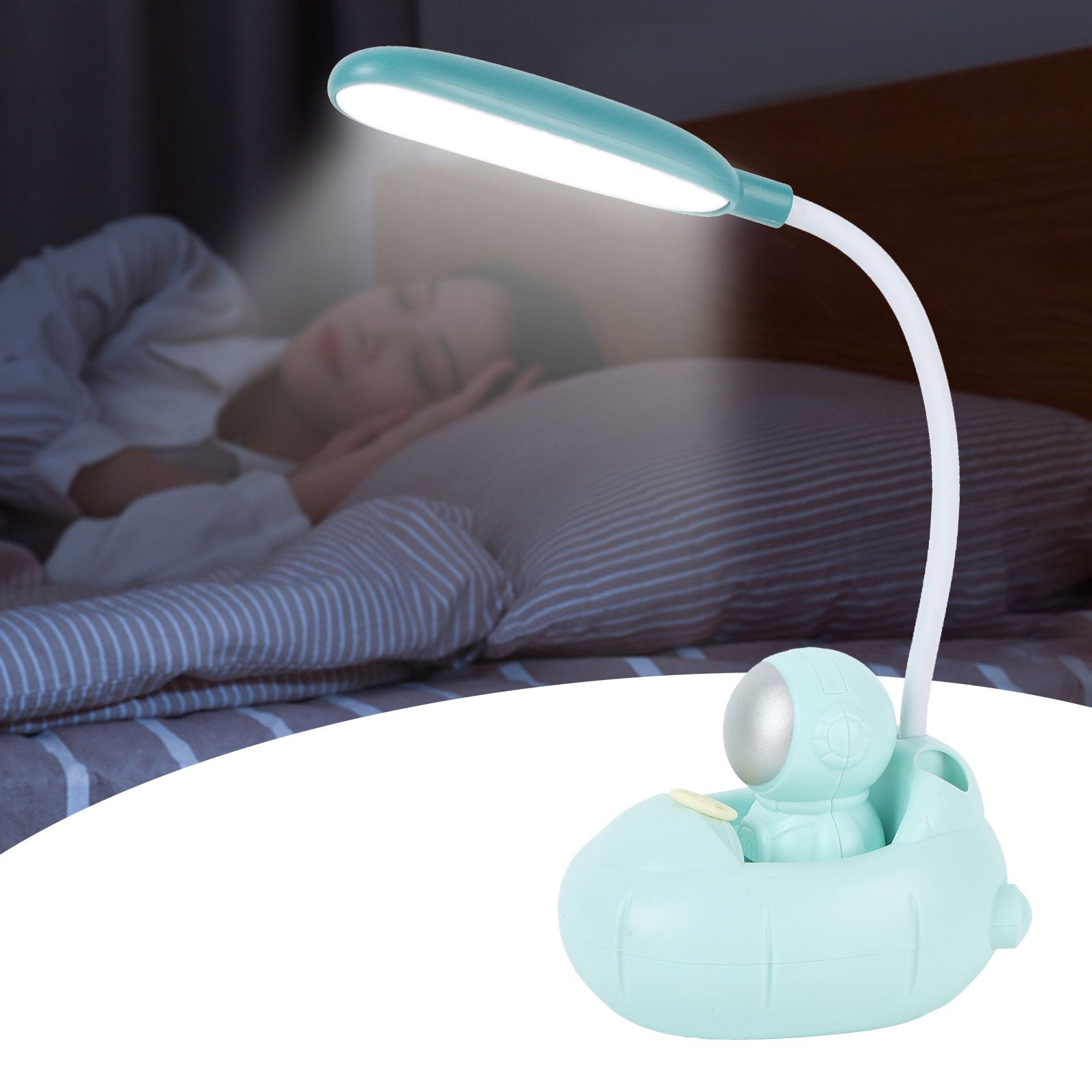 LED Desk Lamp 360° Bendable Eye Protection USB Rechargeable Learning Lamp for view 11