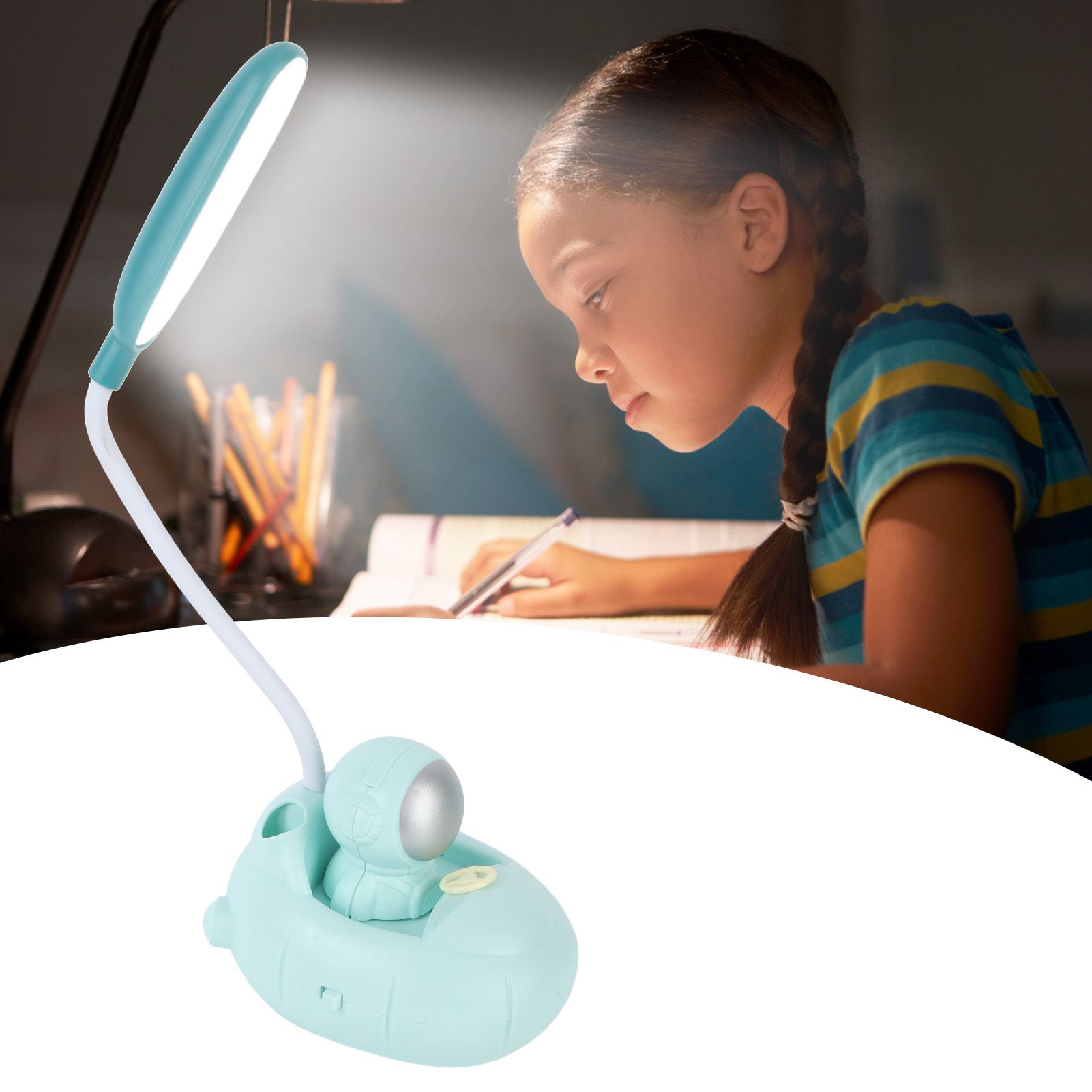 LED Desk Lamp 360° Bendable Eye Protection USB Rechargeable Learning Lamp for view 12