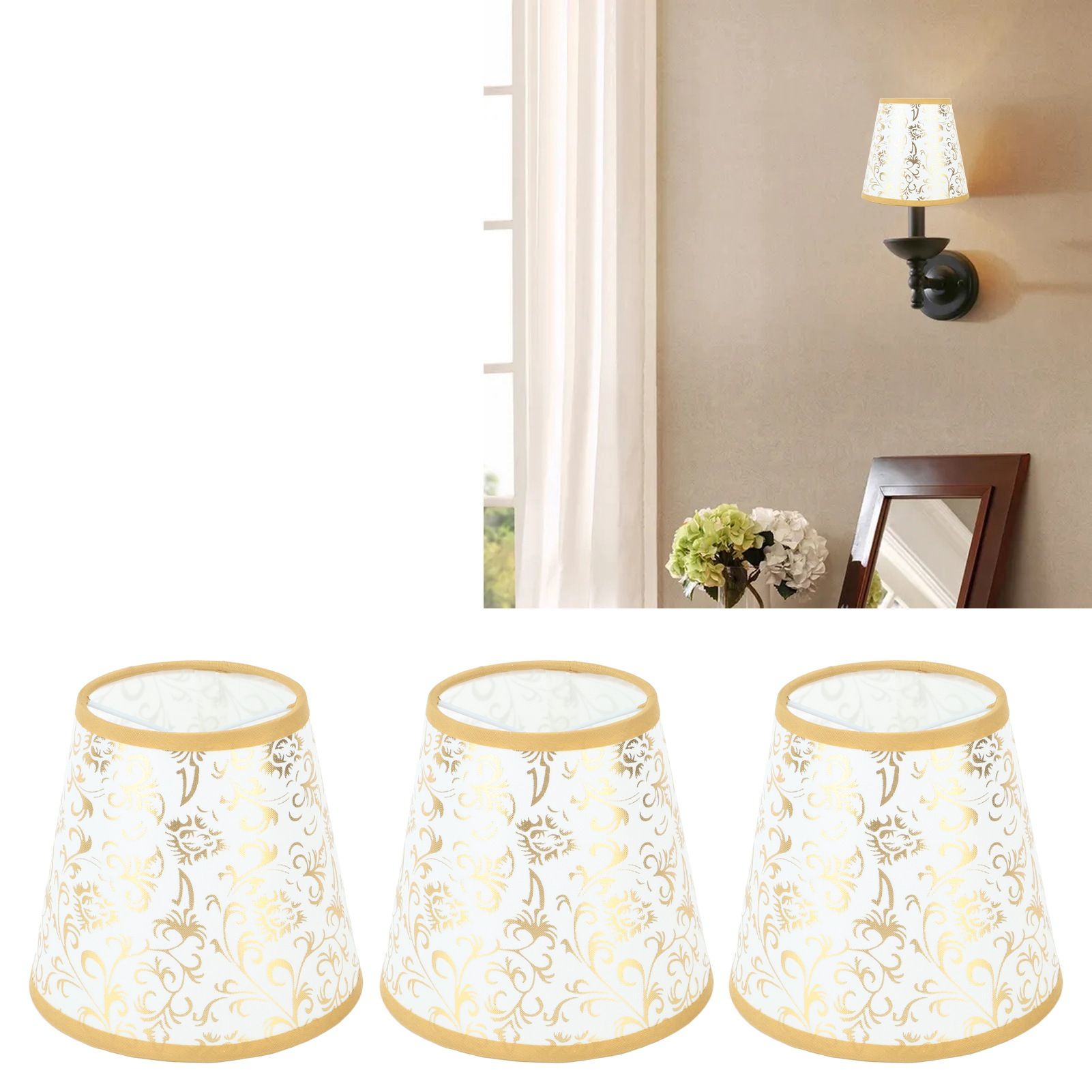 Cloth Lampshade Clip On Installation Modern Fabric Lamp Shades for E14 Bulb view 11