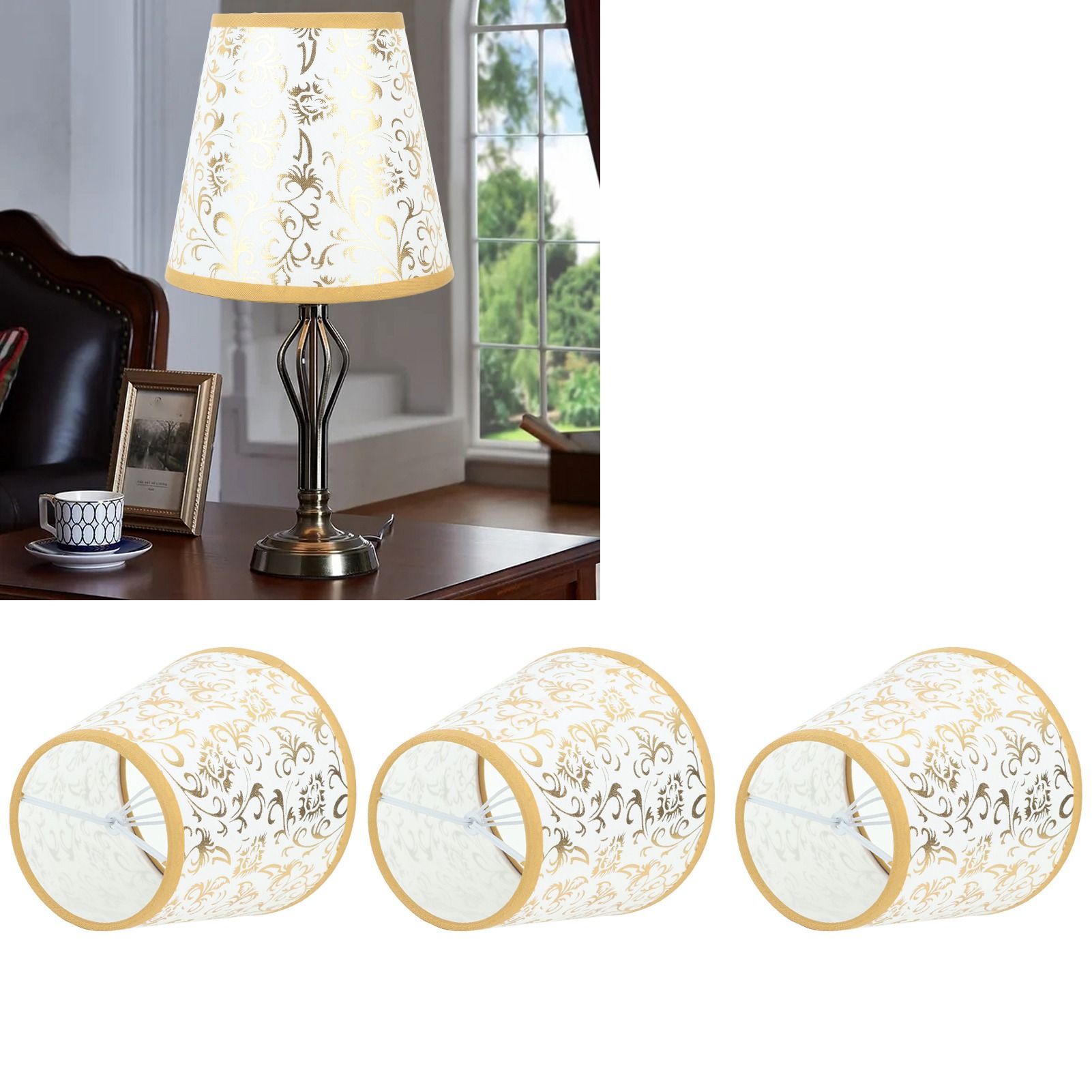Cloth Lampshade Clip On Installation Modern Fabric Lamp Shades for E14 Bulb view 12