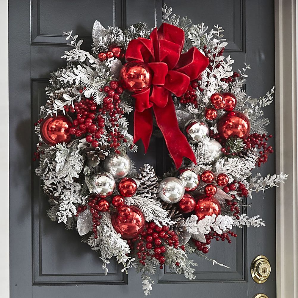 40cm Christmas Wreath Xmas Door Oranments Merry Christmas Decor For Home 2021 view 3
