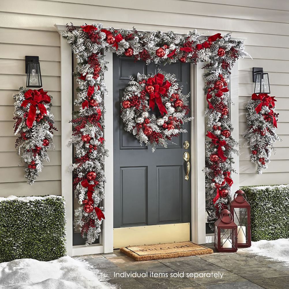 40cm Christmas Wreath Xmas Door Oranments Merry Christmas Decor For Home 2021 view 4