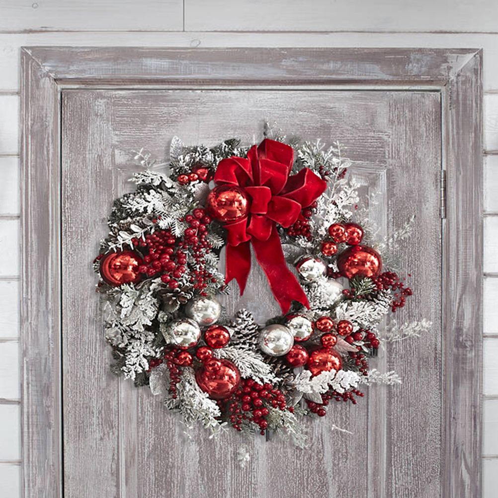 40cm Christmas Wreath Xmas Door Oranments Merry Christmas Decor For Home 2021 view 6