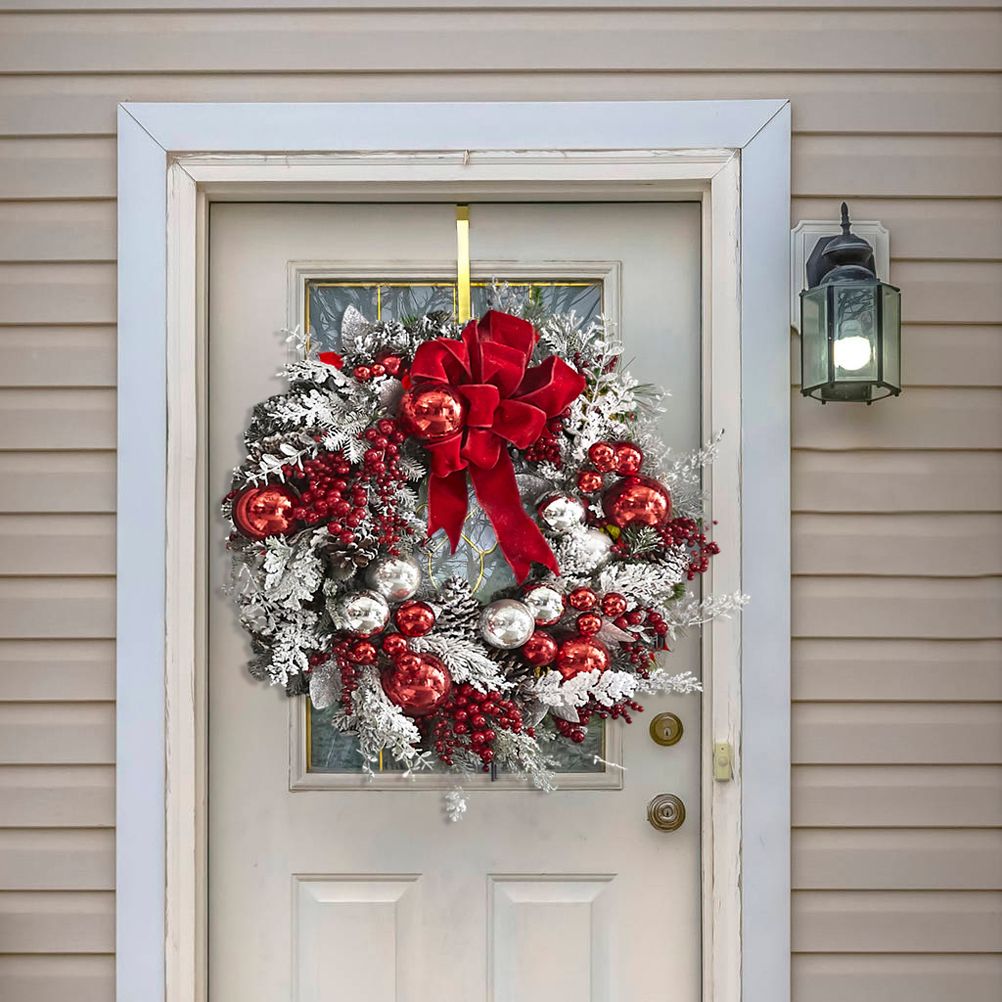 40cm Christmas Wreath Xmas Door Oranments Merry Christmas Decor For Home 2021 view 7