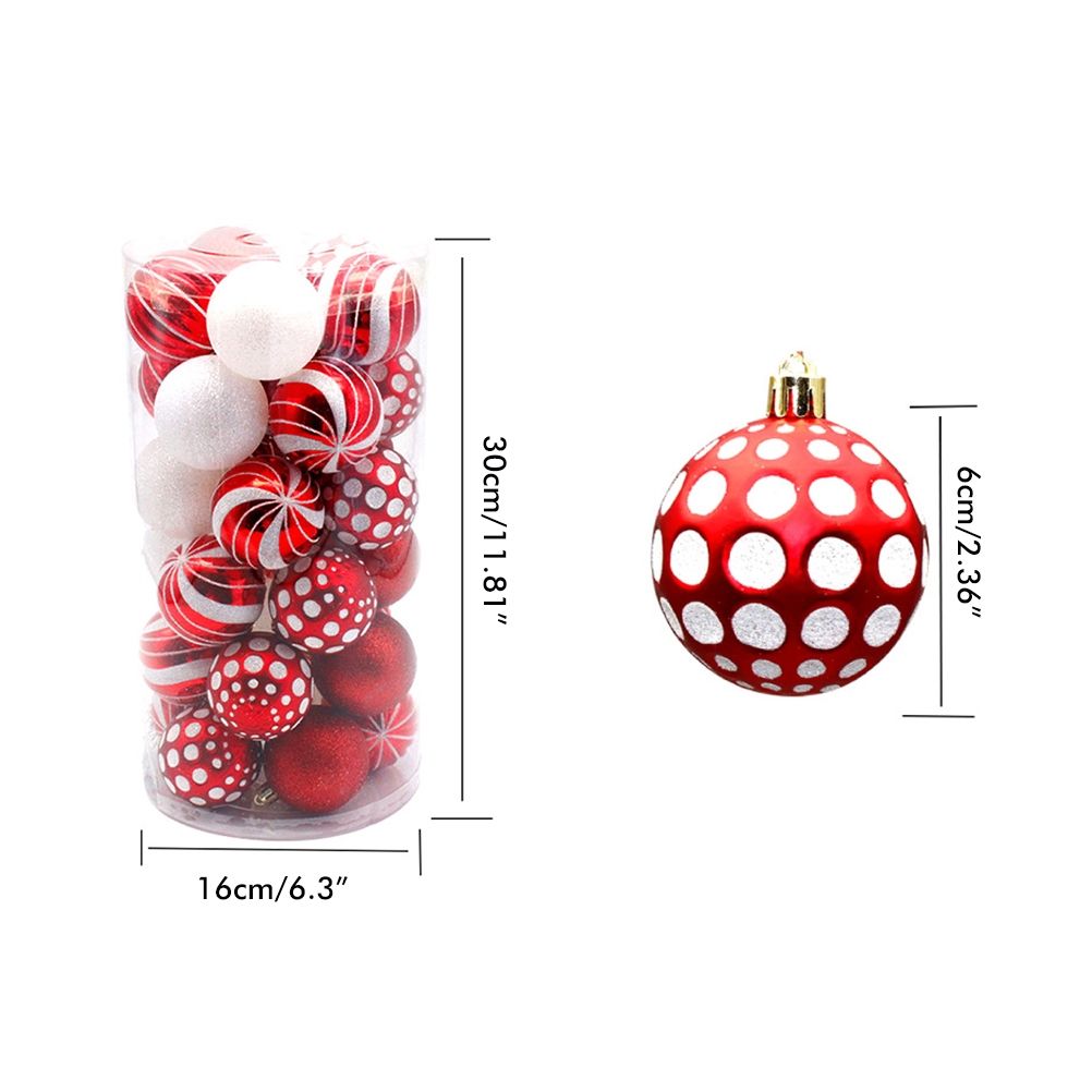 6cm Christmas Ball Ornaments 30 Pieces Of Shatter Proof Christmas Tree view 2