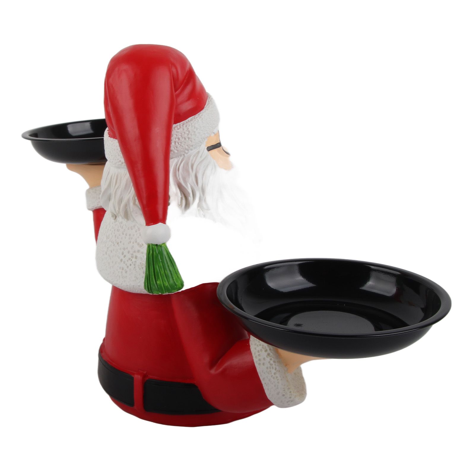 Christmas Snowman Treats Holder Santa Holding Tray Fruit Bowl Rack Resin Home view 5