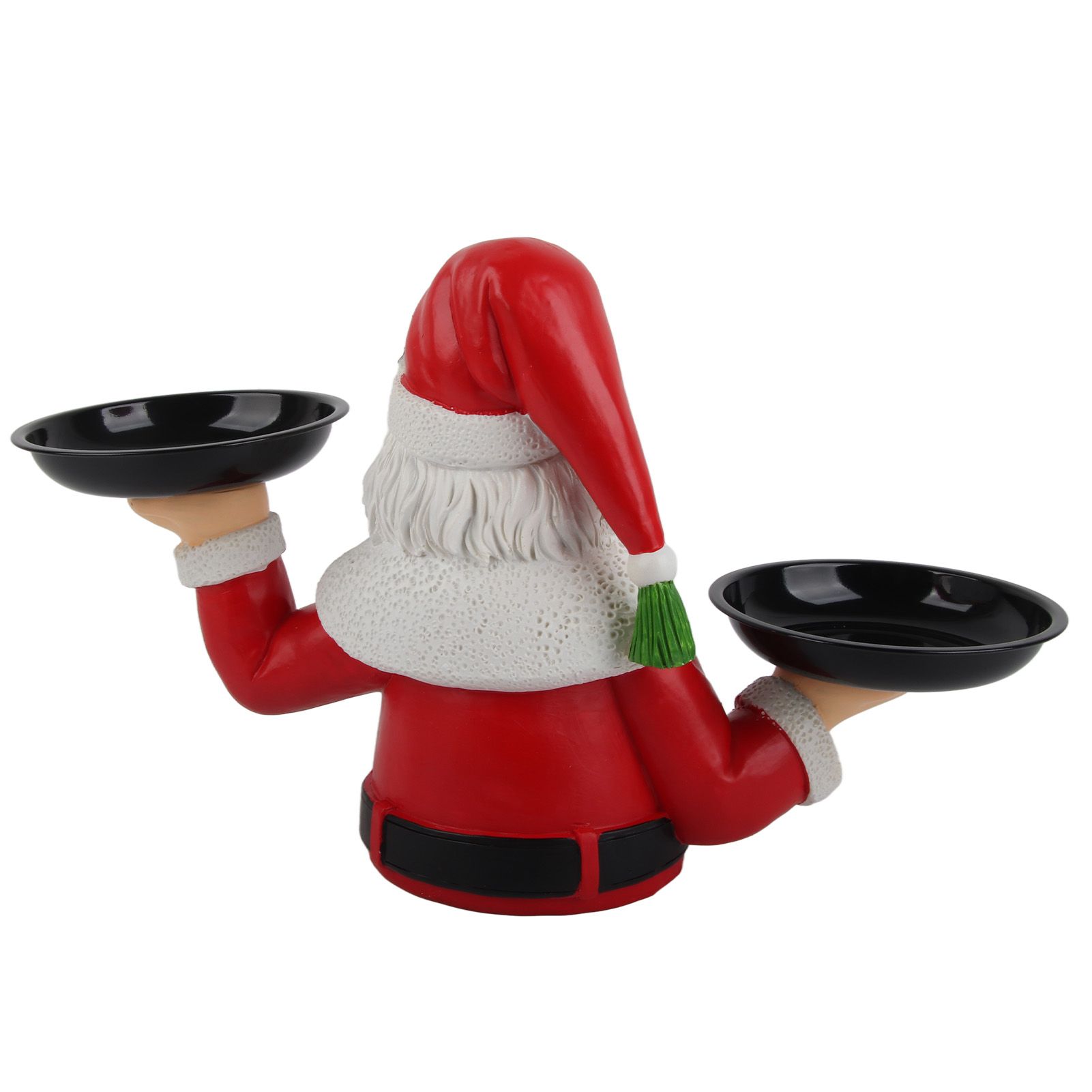 Christmas Snowman Treats Holder Santa Holding Tray Fruit Bowl Rack Resin Home view 6
