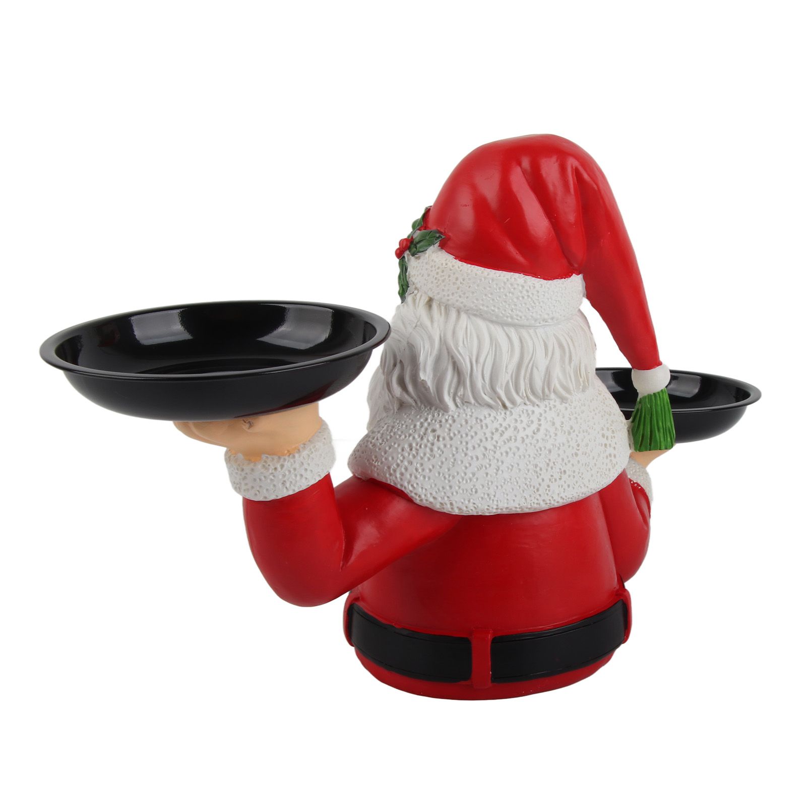 Christmas Snowman Treats Holder Santa Holding Tray Fruit Bowl Rack Resin Home view 7