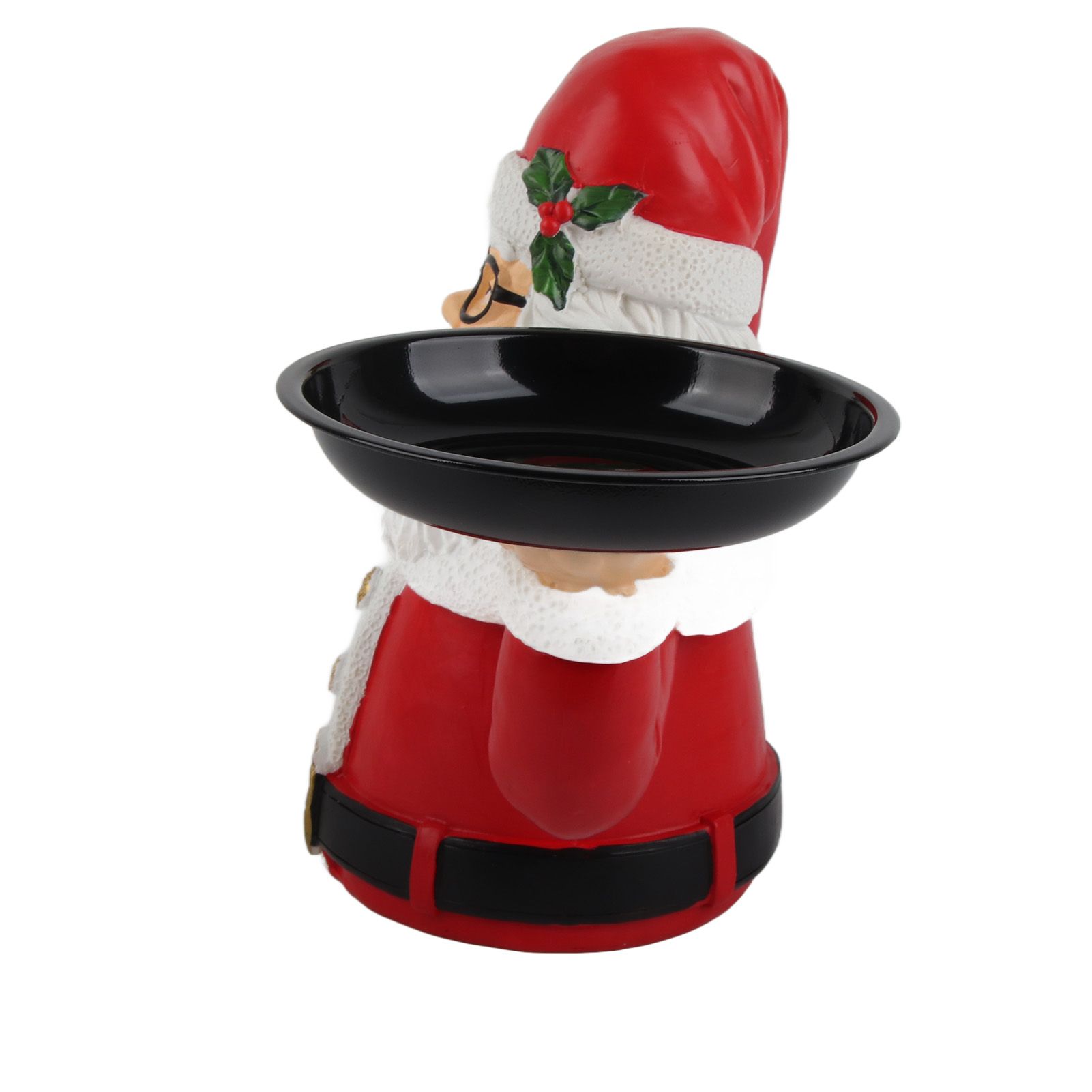Christmas Snowman Treats Holder Santa Holding Tray Fruit Bowl Rack Resin Home view 8