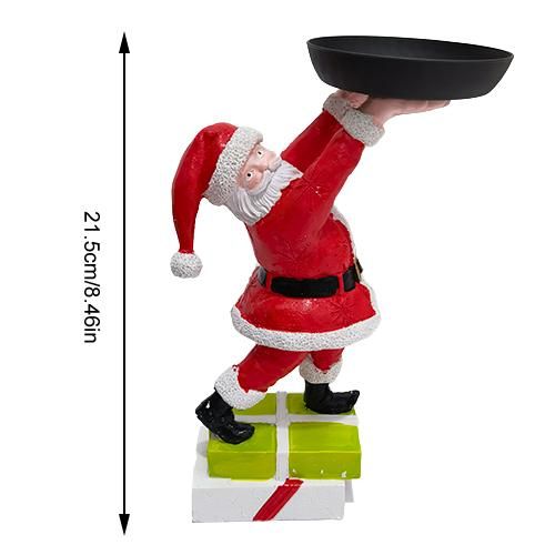 Christmas Snowman Treats Holder Santa Holding Tray Fruit Bowl Rack Resin Home view 2
