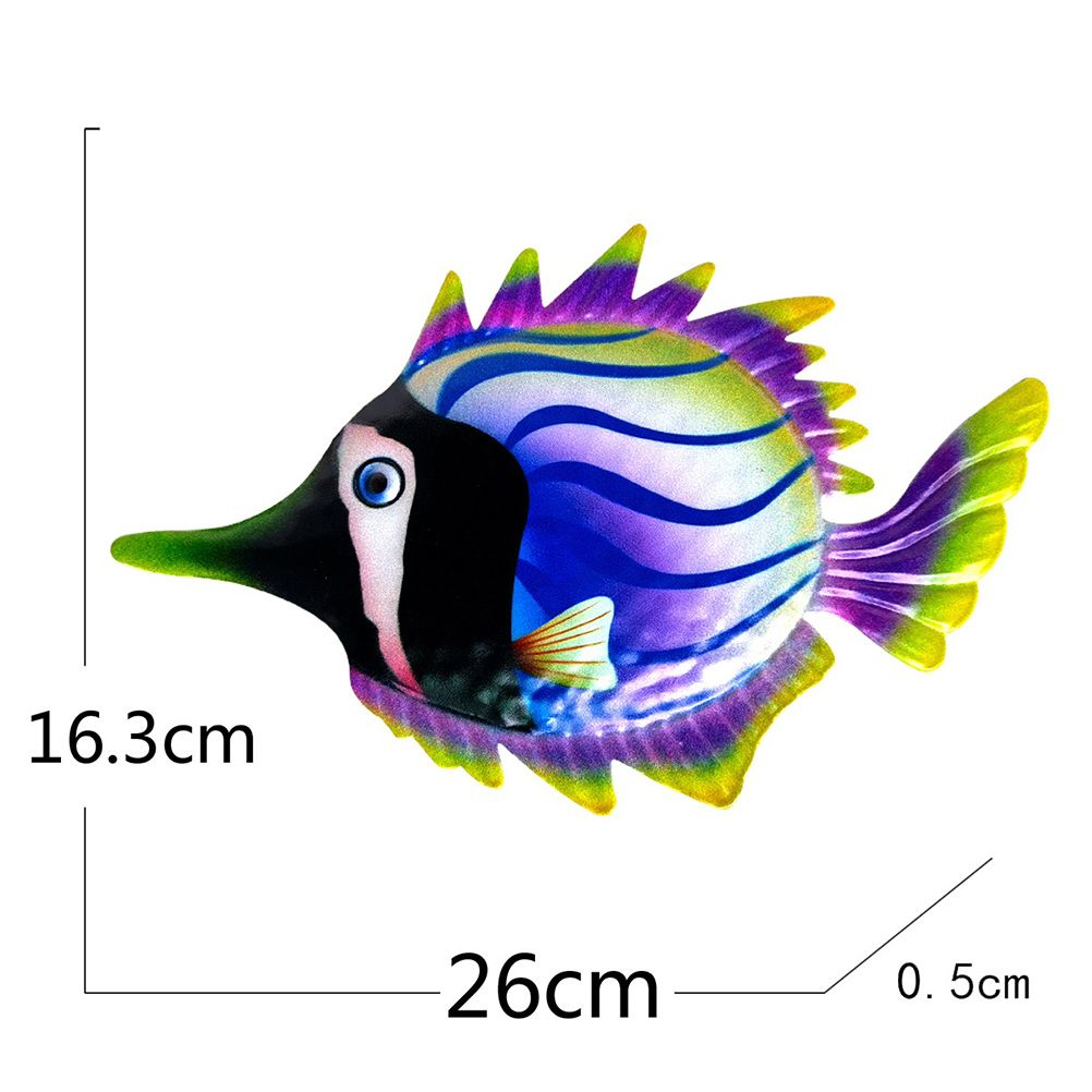 Metal Fish Crafts Decoration Colorful Iron Sculpture Statues Garden Hanging view 2