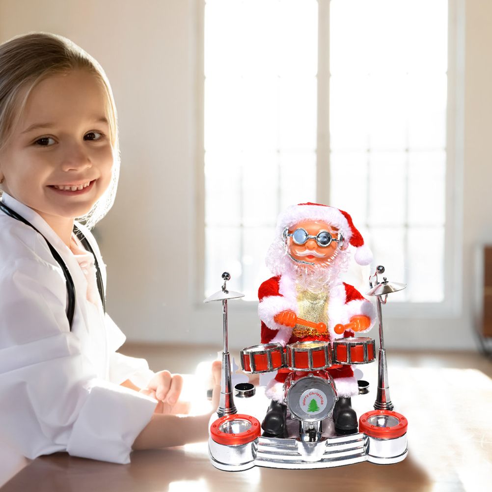 Christmas Electric Music Santa Claus Doll Playing Piano Ornament For Christmas view 5