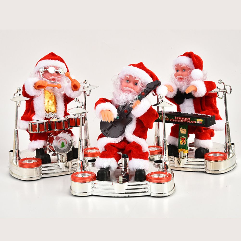 Christmas Electric Music Santa Claus Doll Playing Piano Ornament For Christmas view 6