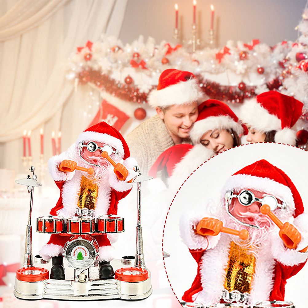 Christmas Electric Music Santa Claus Doll Playing Piano Ornament For Christmas view 7