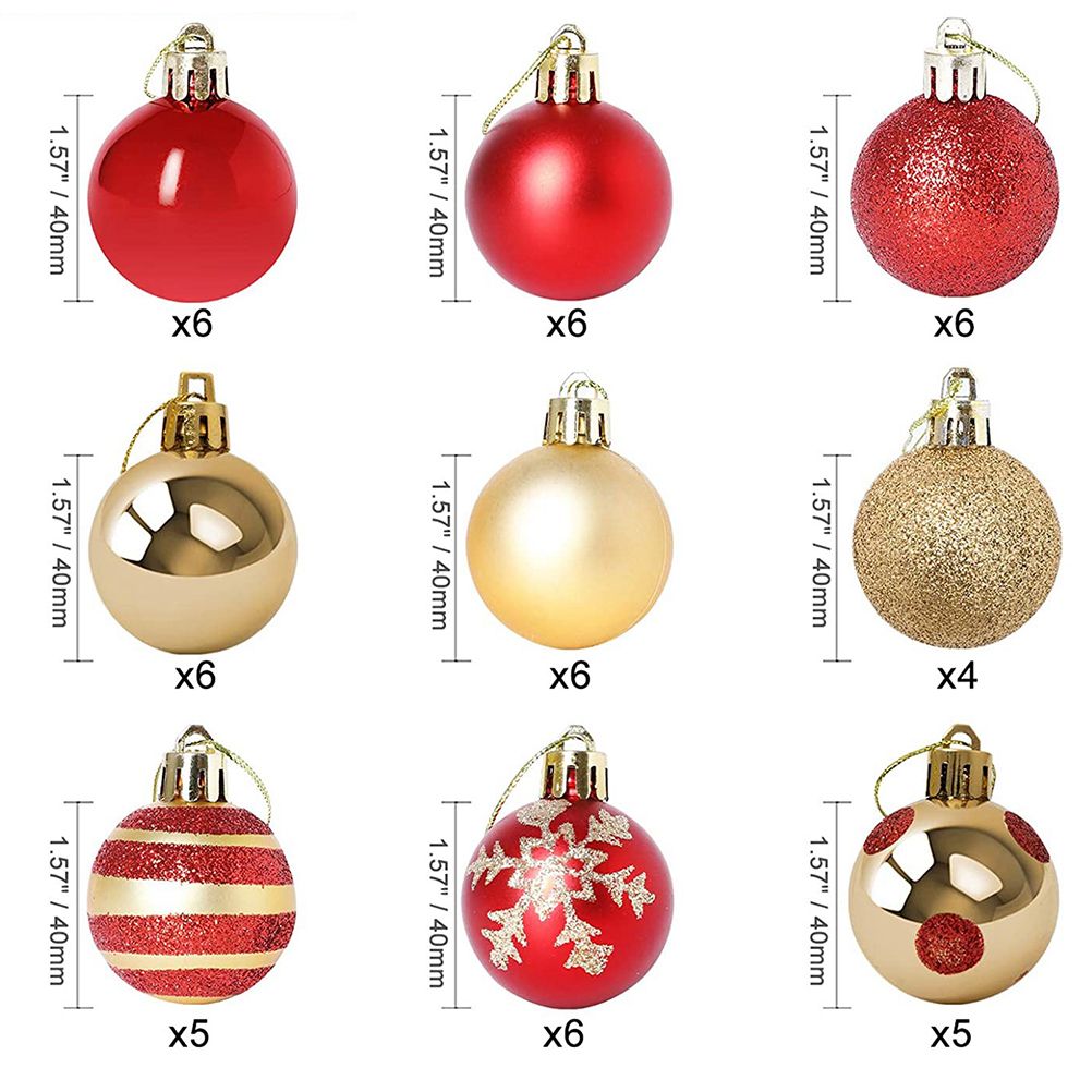 50PCS 4CM Shatterproof Christmas Ball Decorations Christmas Tree Ornaments view 2