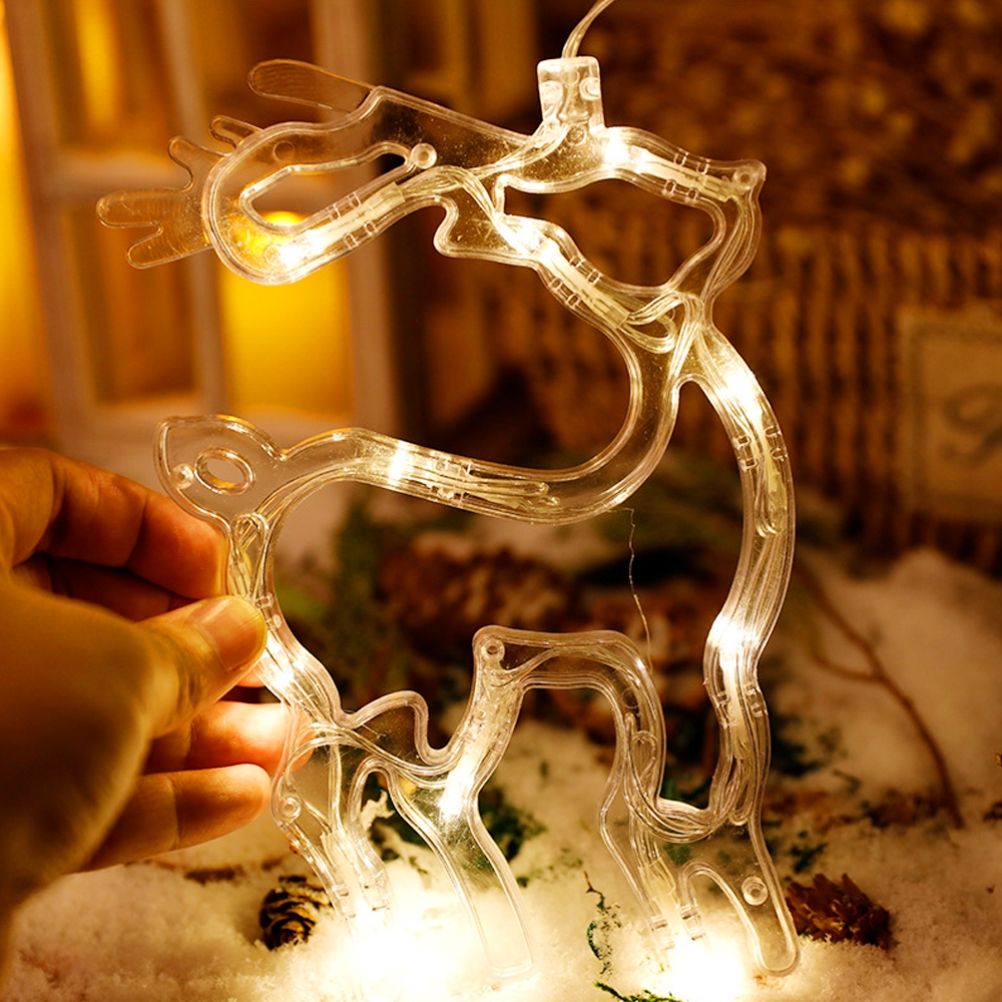 LED Christmas Lights Window Suction Cup Chandelier Lamp Decorative Curtain view 5
