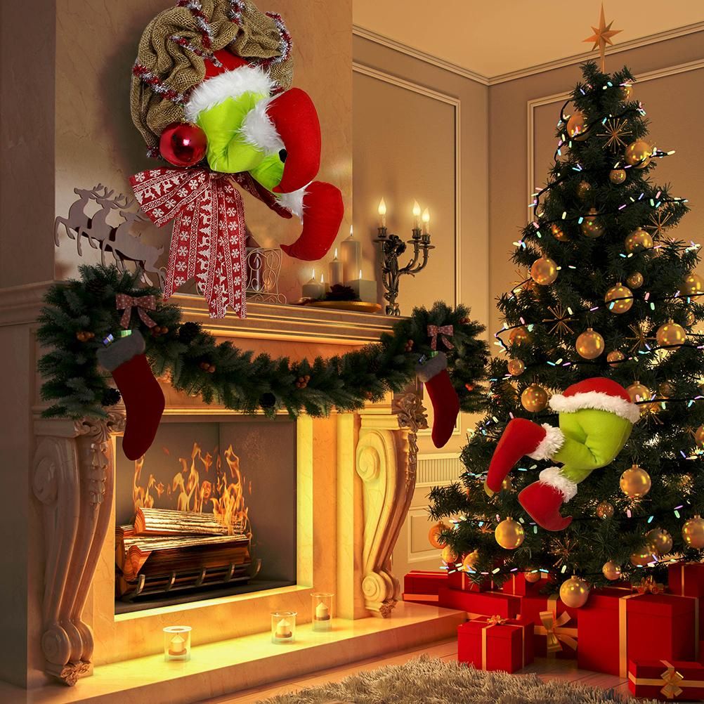 Christmas Thief Stole Wreath Christmas Decorations Christmas Burlap Garland view 3
