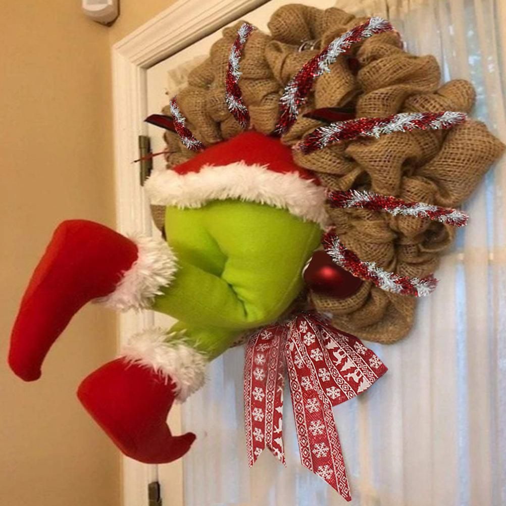 Christmas Thief Stole Wreath Christmas Decorations Christmas Burlap Garland view 9