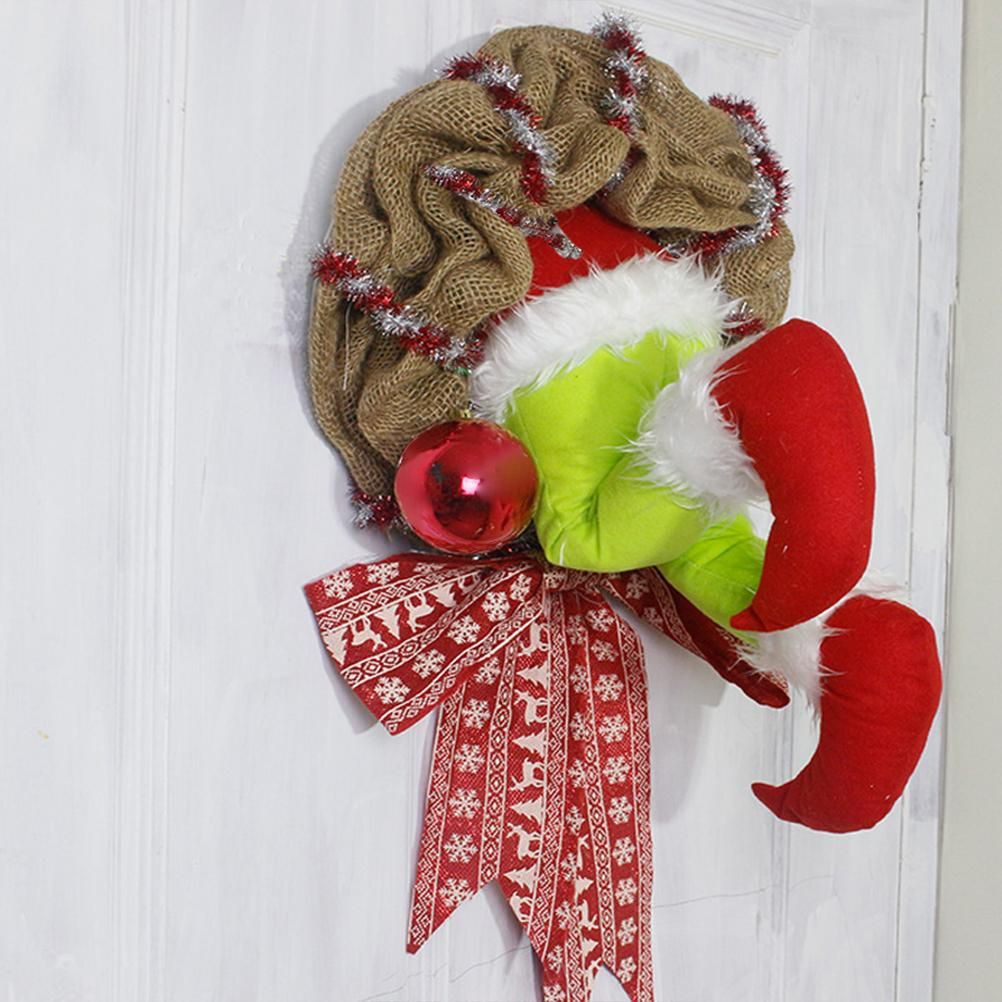 Christmas Thief Stole Wreath Christmas Decorations Christmas Burlap Garland view 5