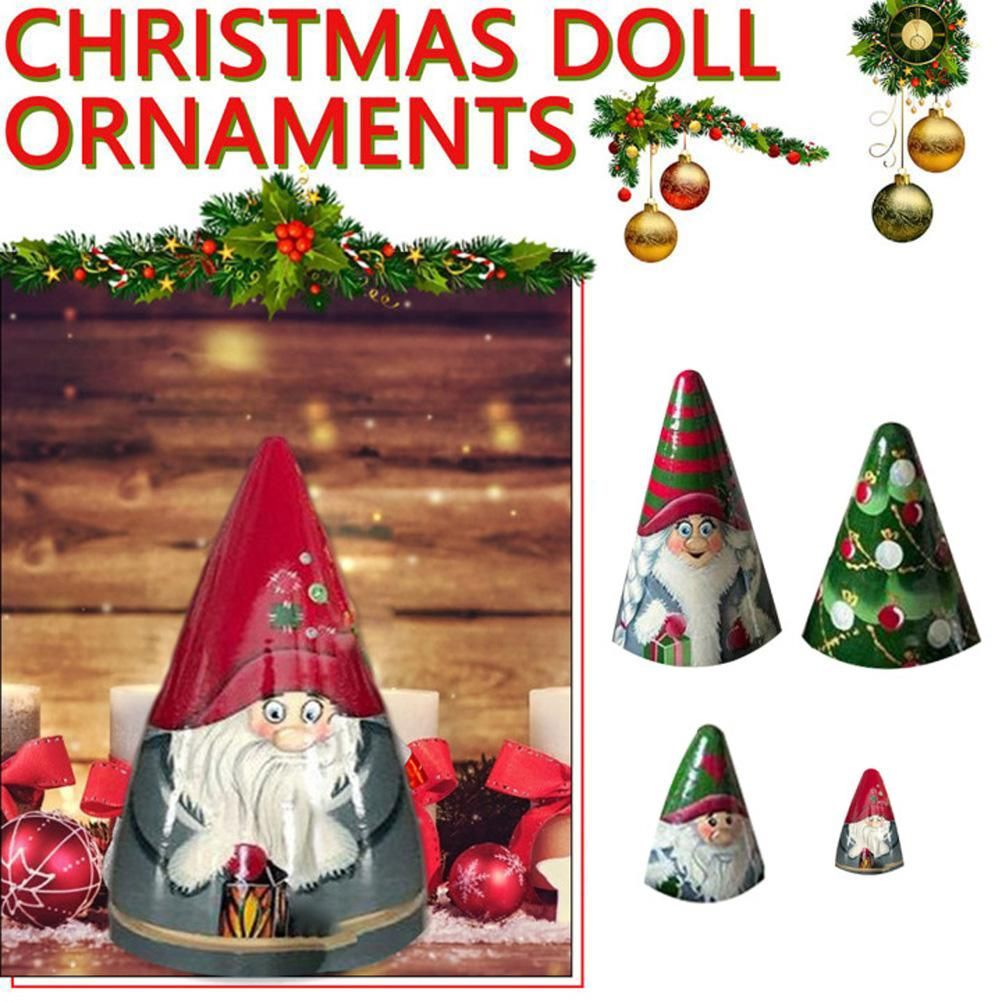 5 Pieces of Christmas Matryoshka Christmas Dwarf Collection Dolls Stacking view 2