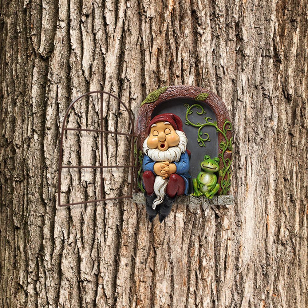 Mini Garden Resin Crafts Decoration Gnome Window Sleeping Garden Sculpture view 5