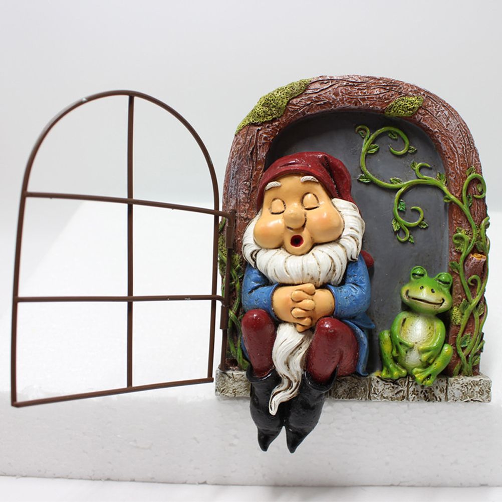 Mini Garden Resin Crafts Decoration Gnome Window Sleeping Garden Sculpture view 6
