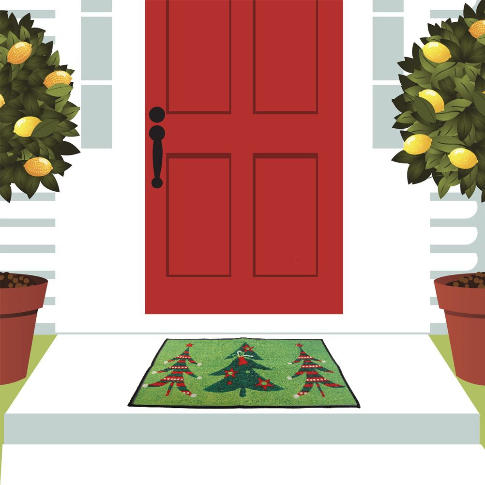 Christmas Doormat Xmas Flannel Floor Mat Merry Christmas Home Entrance Door view 5