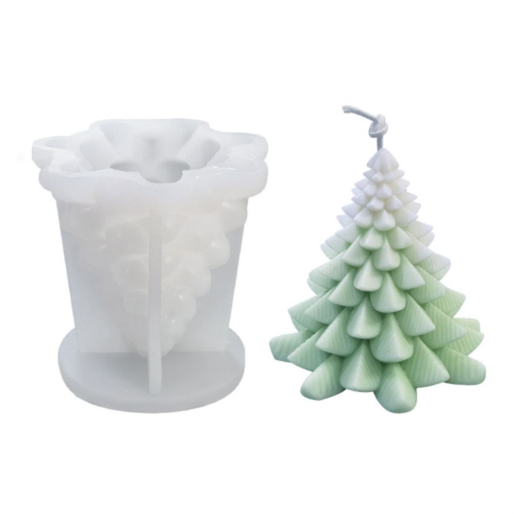 1 Pcs Christmas Tree DIY Silicone Candle Mold for Soap Cake Decorating