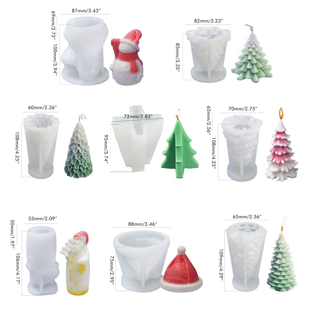 1 Pcs Christmas Tree DIY Silicone Candle Mold for Soap Cake Decorating view 2