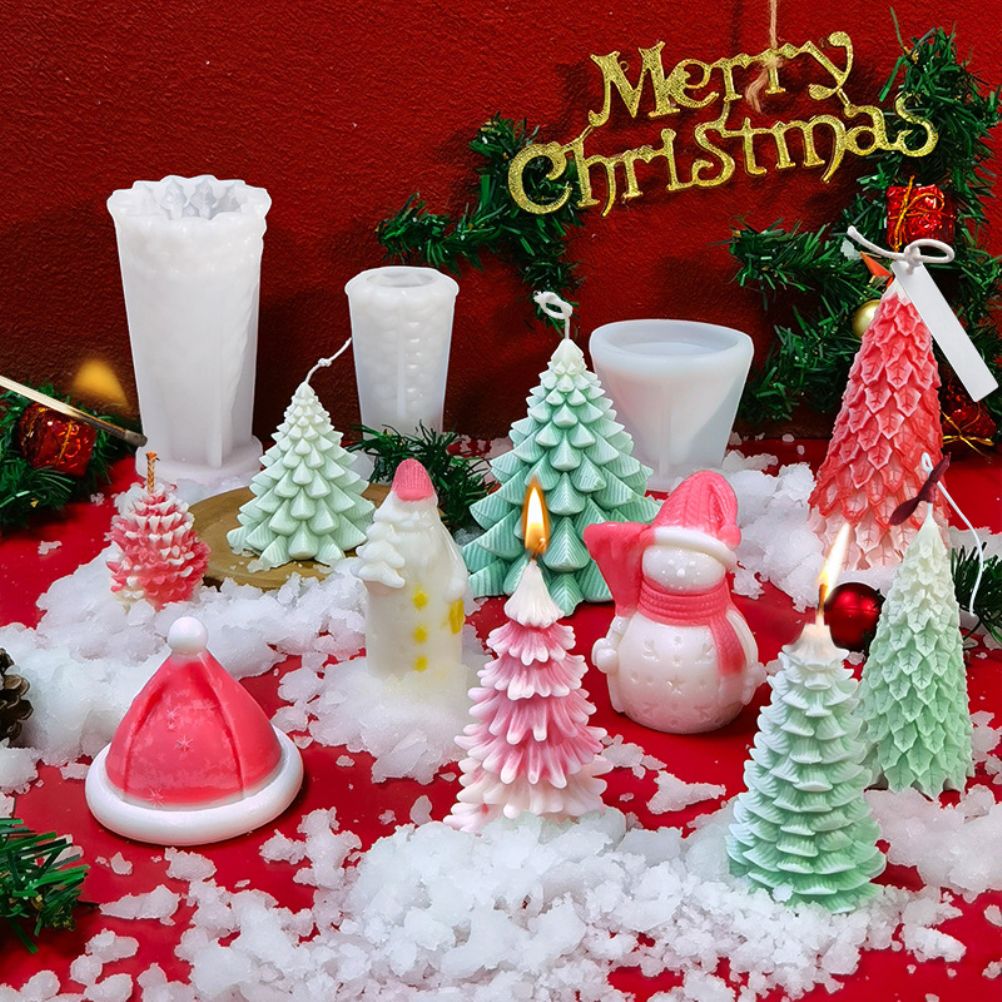 1 Pcs Christmas Tree DIY Silicone Candle Mold for Soap Cake Decorating view 8
