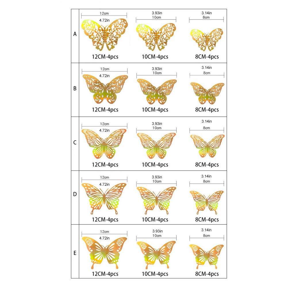 12pcs/set 3D Butterfly Wall Stickers Hollow Butterfly Decoration DIY Art Decor view 5