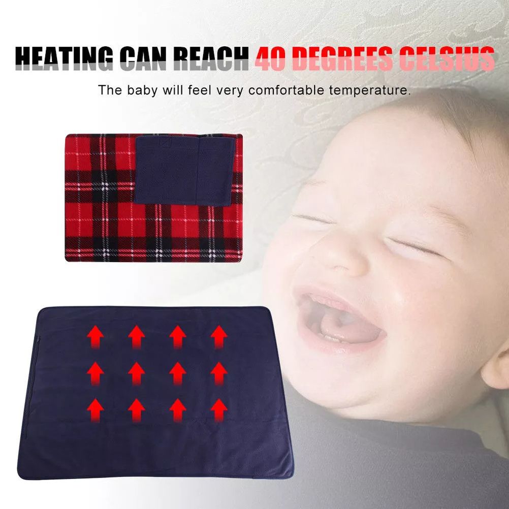 USB Electric Heated Blanket Car Office Warm Blanket Heater Winter Home Knee view 10