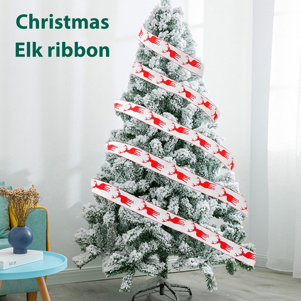 6M Christmas Ribbon Decoration Christmas Tree Twined Elk Ribbon New Year DIY view 2