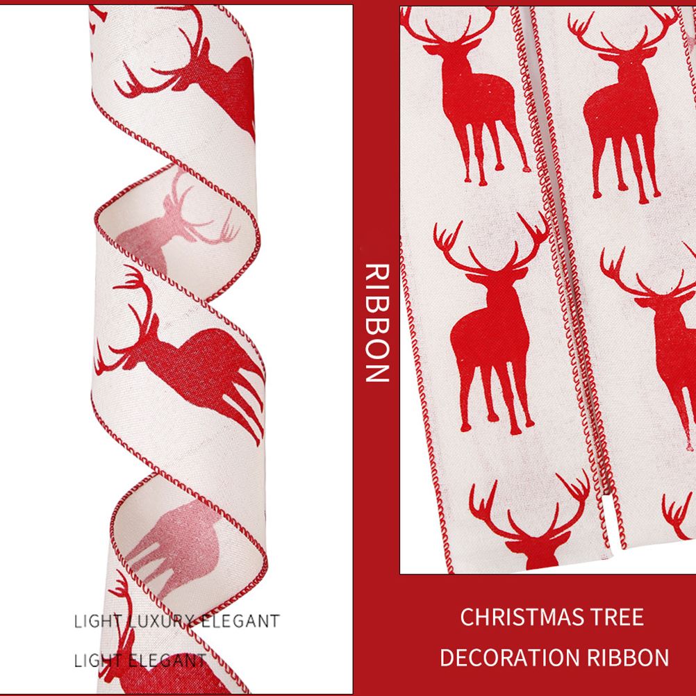 6M Christmas Ribbon Decoration Christmas Tree Twined Elk Ribbon New Year DIY view 3