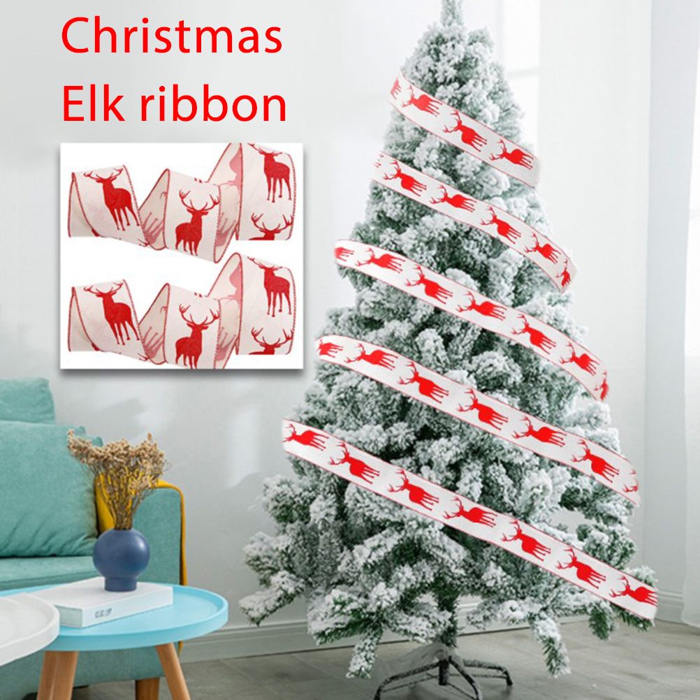 6M Christmas Ribbon Decoration Christmas Tree Twined Elk Ribbon New Year DIY view 8