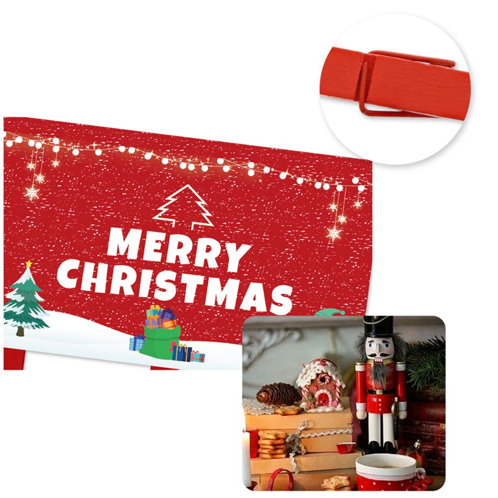 Christmas Card Holder Felt Wall Hanging Picture Holders with 40 Photo Clips view 6