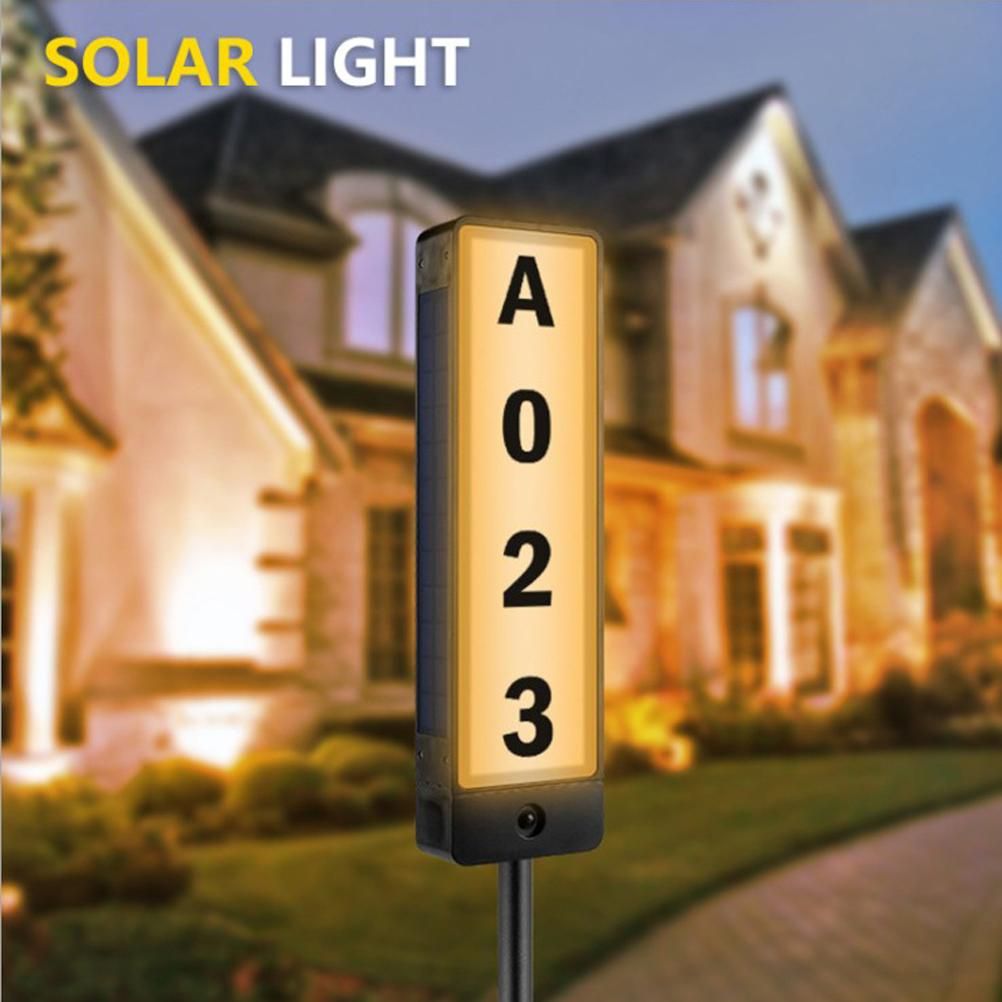 Solar Powered Lighted House Address Numbers Light LED Illuminated with Dual view 5