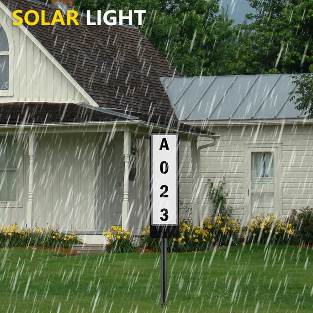 Solar Powered Lighted House Address Numbers Light LED Illuminated with Dual view 7