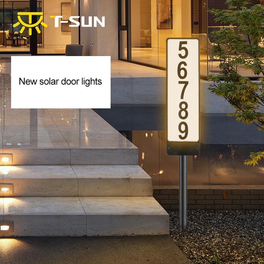 Solar Powered Lighted House Address Numbers Light LED Illuminated with Dual view 8