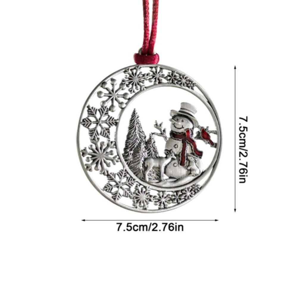 Pewter Christmas Tree Metal Pendant DIY Craft Hanging Decoration for Xmas Tree view 2