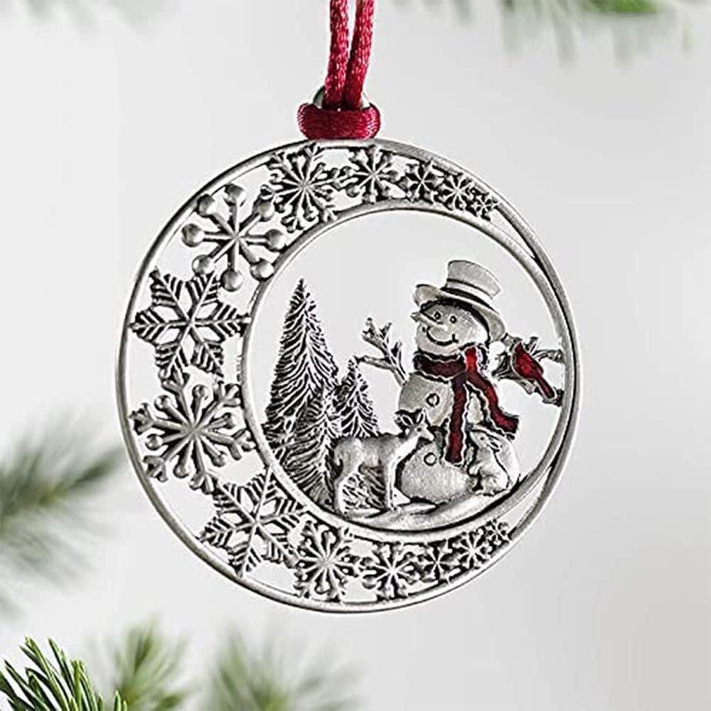 Pewter Christmas Tree Metal Pendant DIY Craft Hanging Decoration for Xmas Tree view 3