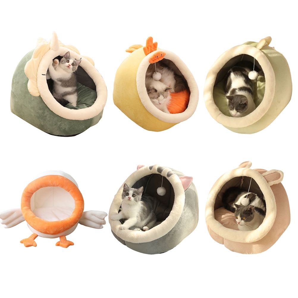Warm Cozy Pet Bed Non Slip Bottom Cat House Cushion Removable and Washable Pet view 3