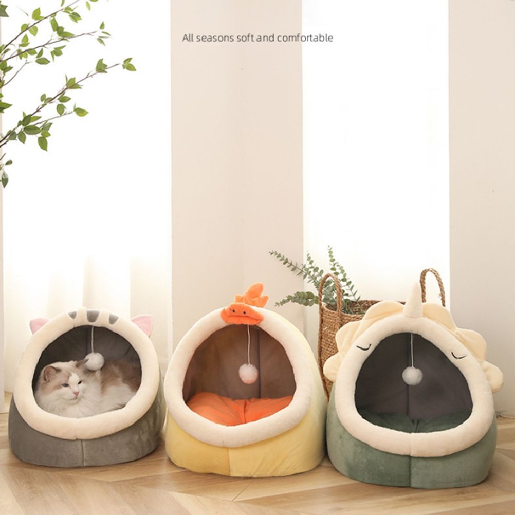 Warm Cozy Pet Bed Non Slip Bottom Cat House Cushion Removable and Washable Pet view 5