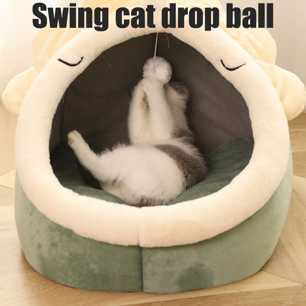 Warm Cozy Pet Bed Non Slip Bottom Cat House Cushion Removable and Washable Pet view 9