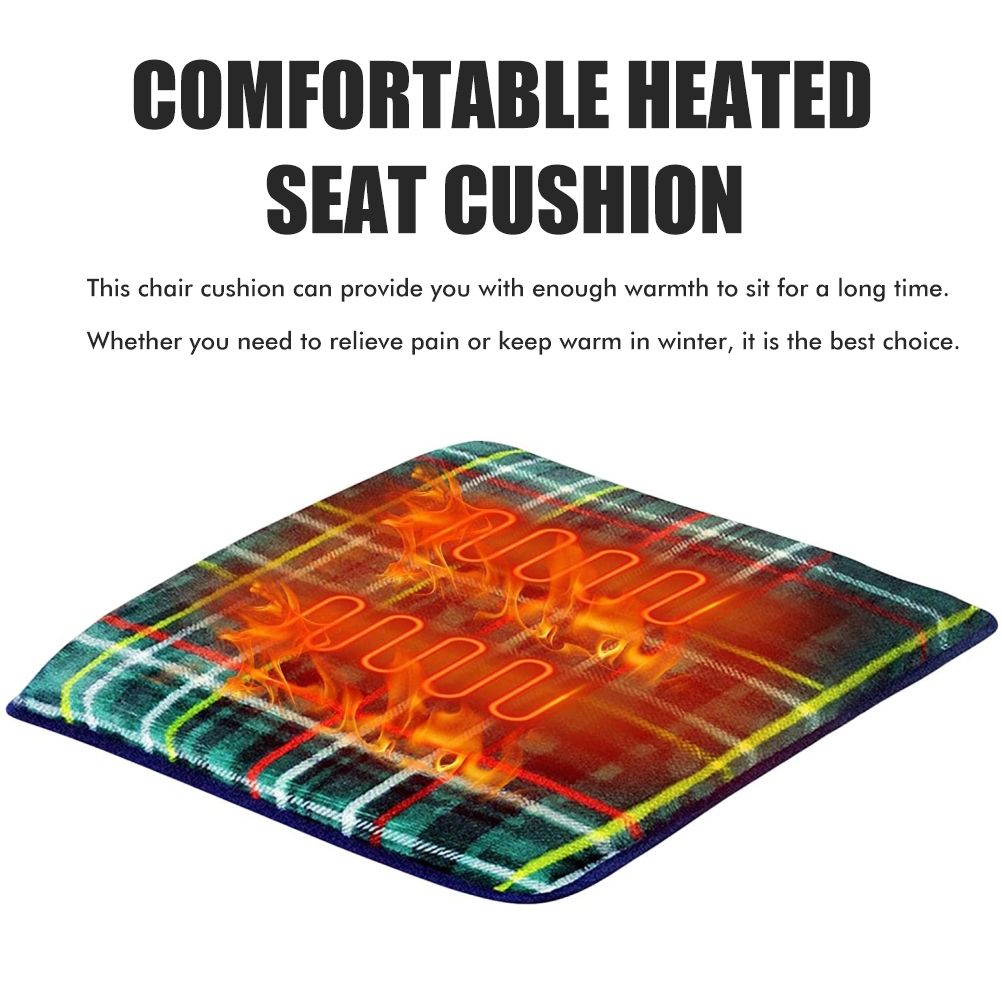 Heated Seat Cushion USB Power Bank Powered Seat Electric Heating Pad Cushion view 3