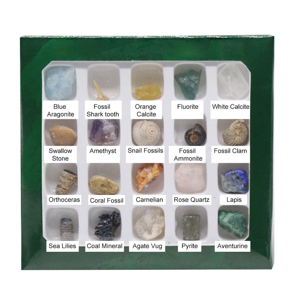 20 kinds of Mini Size Natural Crystal Agate Stone Rocks Minerals Fossils Kids view 5