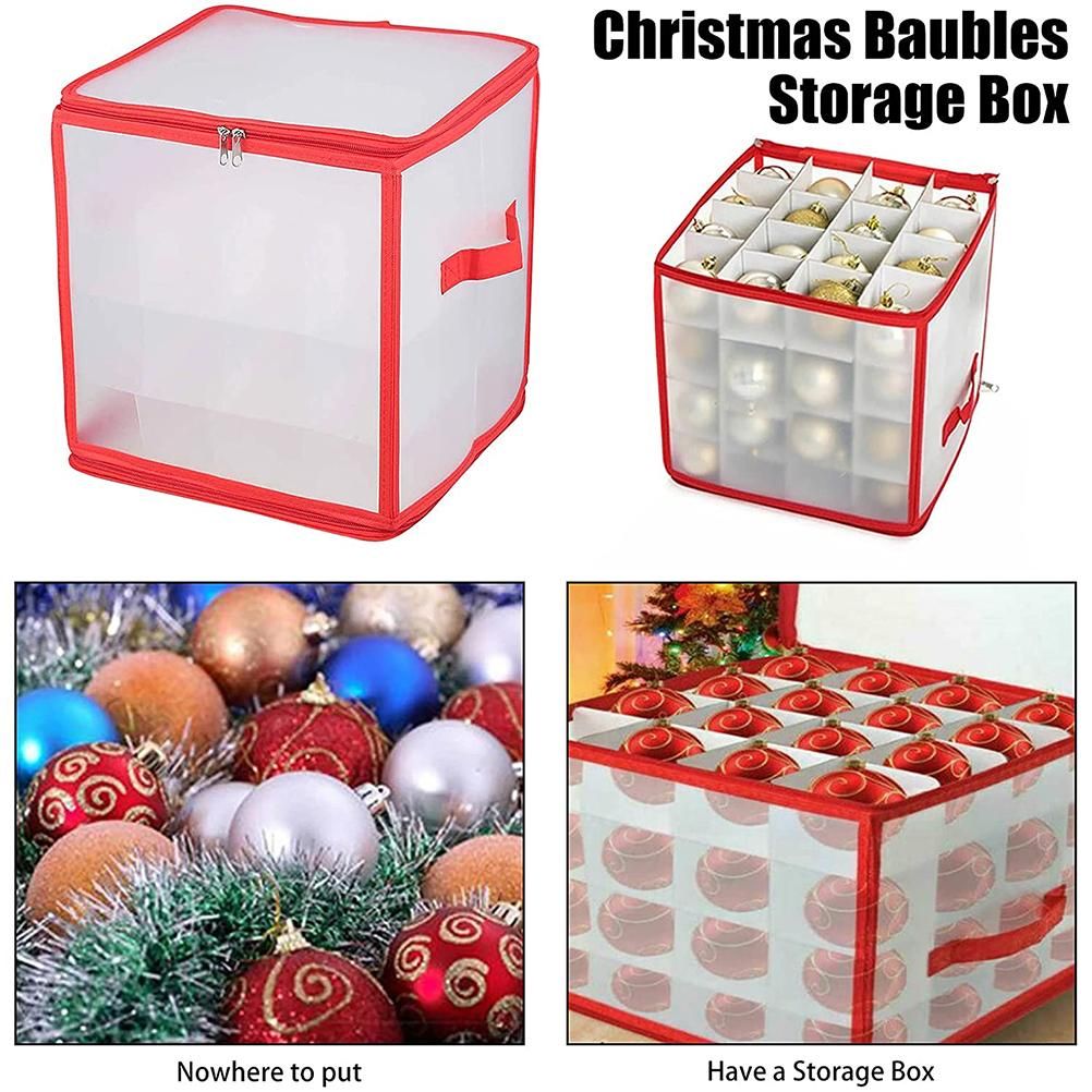 Clear Storage Box for Christmas Tree Baubles PVC Folding Christmas Decorations view 4