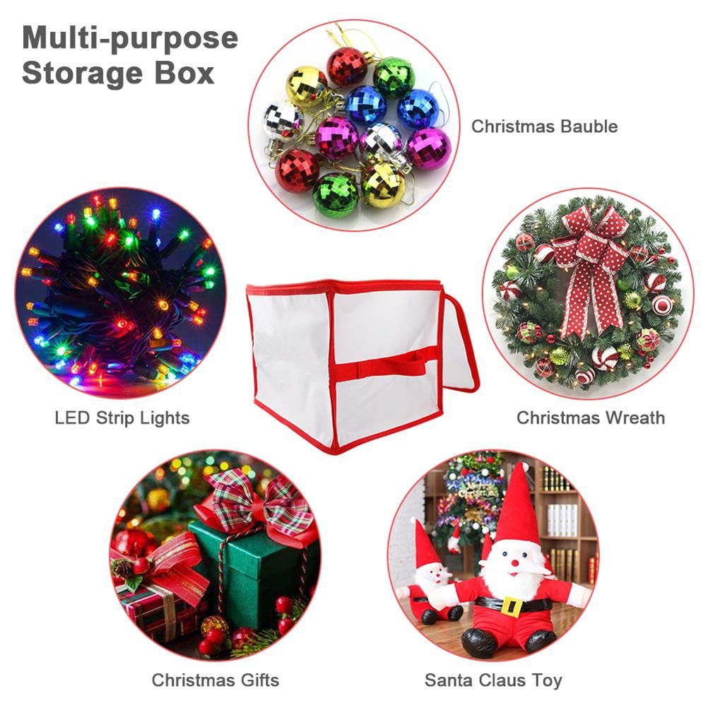 Clear Storage Box for Christmas Tree Baubles PVC Folding Christmas Decorations view 5